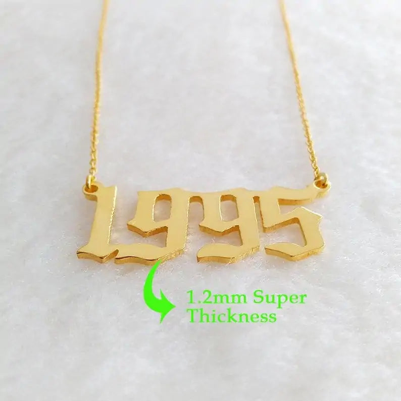 Personalized Gothic Date Necklace