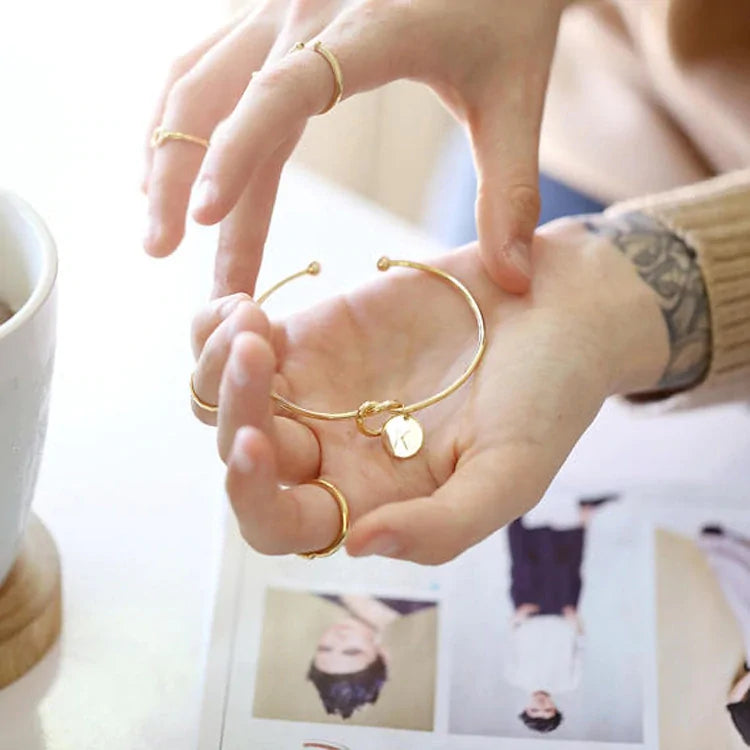 Knot Initial Bracelet