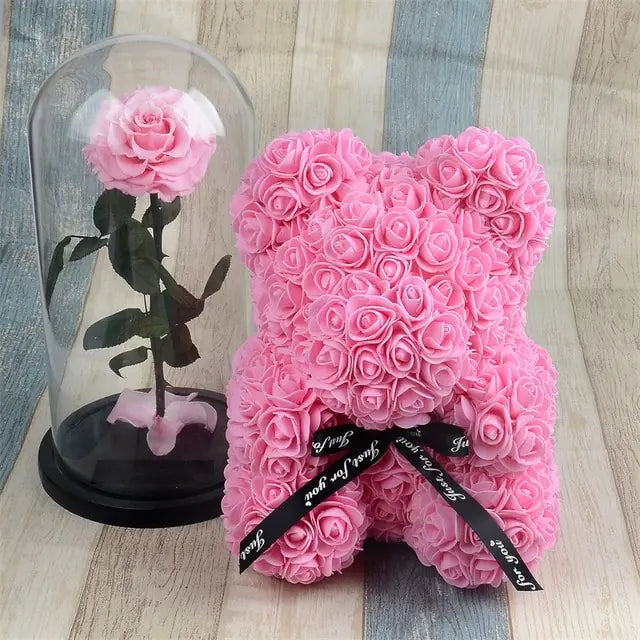 Luxurious Rose Foam Teddy Bear Gift