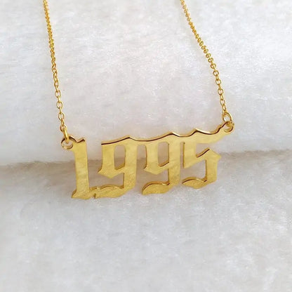 Personalized Gothic Date Necklace