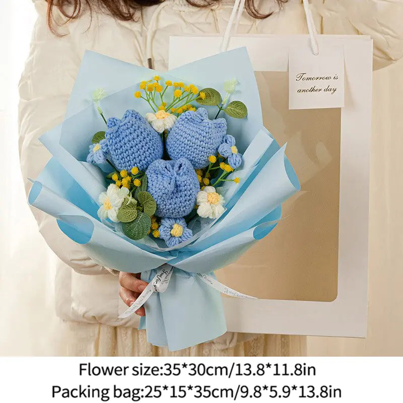 Eternal Knitted Flower Bouquet Decor