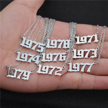 Personalized Gothic Date Necklace