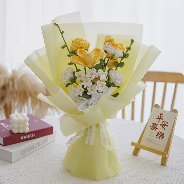 Artificial Knitting Flowers Bouquet