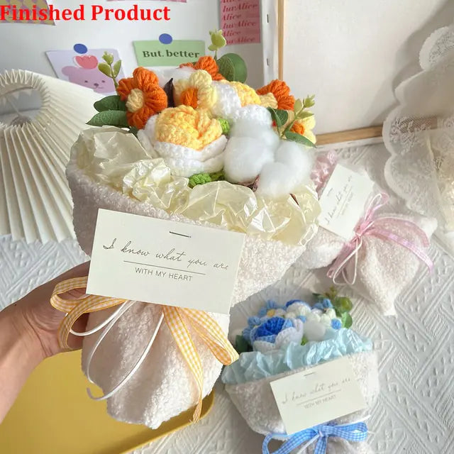 Artificial Knitting Flowers Bouquet