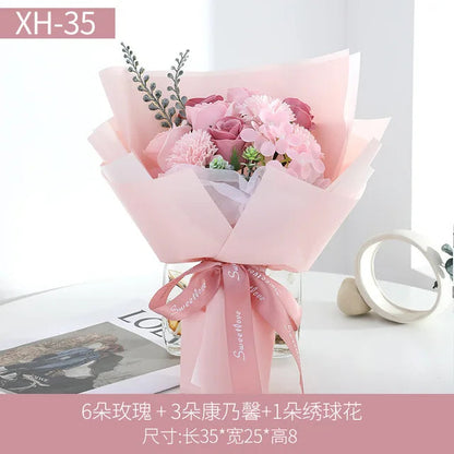 Artificial Soap Rose Carnation Flower Bouquet