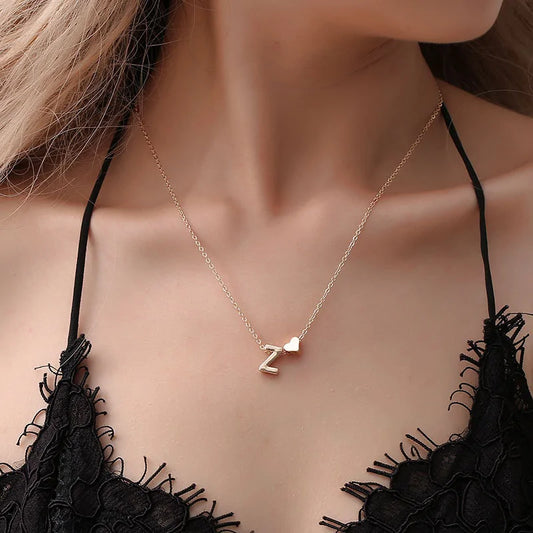 Heart Dainty Initial Personalized Letter Choker Necklace