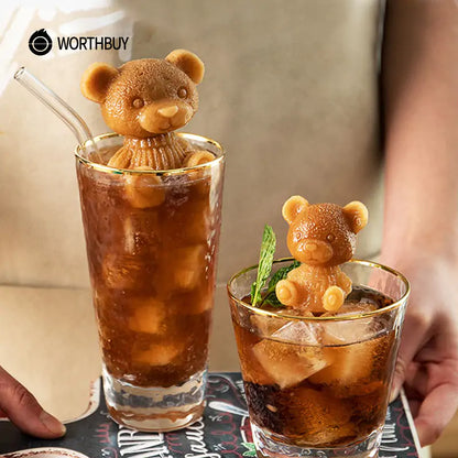 Cute Teddy Bear Silicone Mould Ice Cube Maker