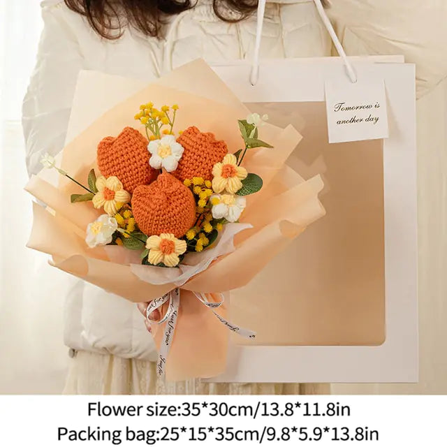 Eternal Knitted Flower Bouquet Decor