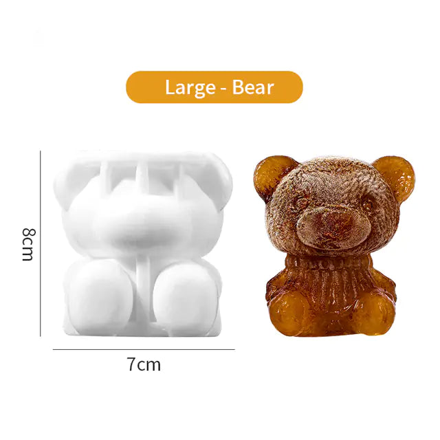 Cute Teddy Bear Silicone Mould Ice Cube Maker